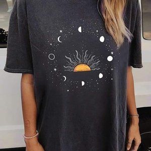 Vintage Shirts For Women Cute Graphic Tee Spring Short Sleeve Tops Oversized Tsh